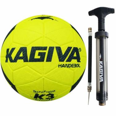 Imagem de Bola Handebol Kagiva K3 Tecnofusion Handball Mais Inflador, Amarelo, Ú