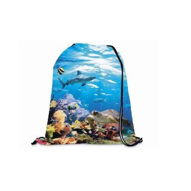 Imagem de Mochila Saco Personalizada Esporte Fundo do Mar Corais Peixes Dive - D