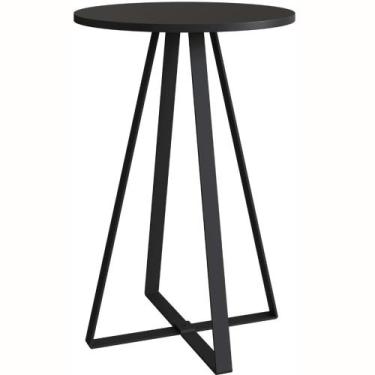 Imagem de Mesa Lateral Redonda Artesano 65 cm (altura) em MDP Preto Estrutura Me