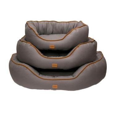 Imagem de Cama Lisa Oval Sarja para Cães e Gatos Cinza - Tamanho M - Urban Puppy