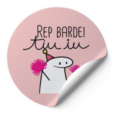 Imagem de 120 Etiquetas Auto Colante Adesivos Redondos Meme Flork Bento Aniversá