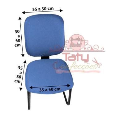 Imagem de Conjunto Capa Cadeira de Escritório - Taty Capas e Confecções, Azul Cl