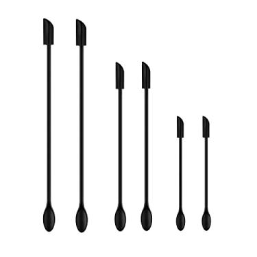 Imagem de Conjunto de 6 mini espátulas de silicone para maquiagem, raspador pequeno para cozinhar ou assar utensílios de cozinha, colher pequena para mini jarra, cosméticos ou ferramentas de maquiagem