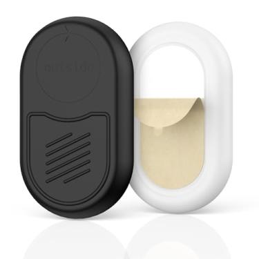 Imagem de TUDIOW Pacote com 2 capas para Samsung Galaxy SmartTag2, com adesivo 3M, capa protetora de silicone totalmente protetora antiperda resistente a arranhões para Smart Tag2 (preto e branco)