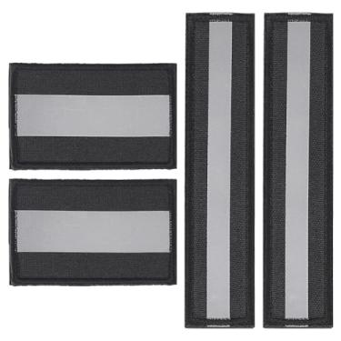 Imagem de WEBEEDY 4 peças de adesivos refletivos de segurança com gancho e laço para esportistas noturnos, trabalhadores, caminhantes, coletes de cães, bombeiros, policiais de resgate, 2 tamanhos