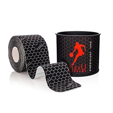 Imagem de FlexU Fita cinesiológica sintética; rolo único (pré-cortado ou contínuo); propriedades avançadas de resistência e flexibilidade; fita de recuperação terapêutica de maior duração; (pré-cortado)