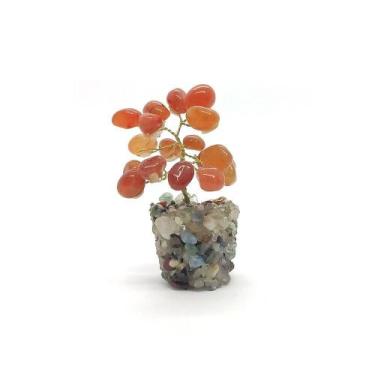 Imagem de Árvore de Pedra Ágata Cornalina Base Mix de Cristais 9cm - Master Chi