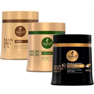 Imagem de Kit Cronograma Capilar para Cabelos Ressecados Hidratação, Reconstruçã