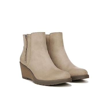 Imagem de Dr. Scholl's Shoes Bota feminina Chloe anabela, Microfibra Taupe, 7