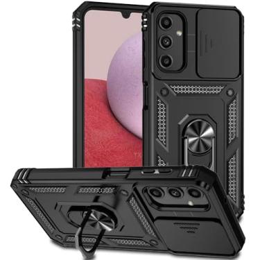 Imagem de Capa para Samsung Galaxy A55 A35 A25 A15 A05S A05 A54 A34 A24 Slide Câmera Lente Proteção Magnética Anel Suporte Armadura Capa, Preto, Para Samsung A14 5G