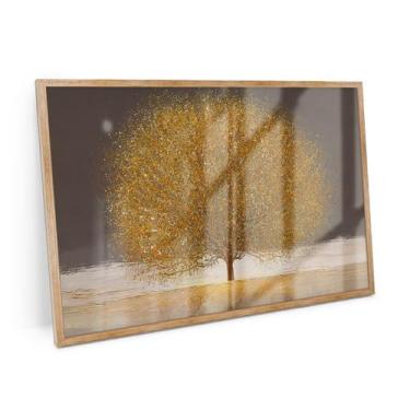 Imagem de Quadro Árvore Com Pétalas Douradas 60x40 Cm Para Escritório - Bimper Q