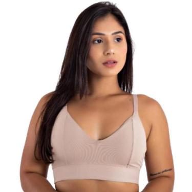 Imagem de Sutiã Sem Bojo Feminino Reforçado Lingerie Frente Única Sustentação Bá