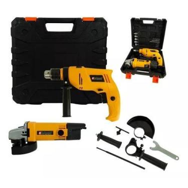 Imagem de Furadeira Impacto 800w + Esmerilhadeira 1000w - NAKAZAKI, 110V