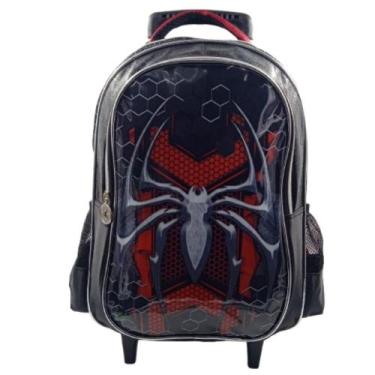 Imagem de Mochila De Rodinha Infantil Menino Denlex Homem Spider Dark Aranha  Ta
