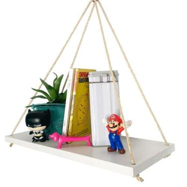 Imagem de Prateleira De Canto MDF Com Corda de Sisal Individual - Várias Cores -