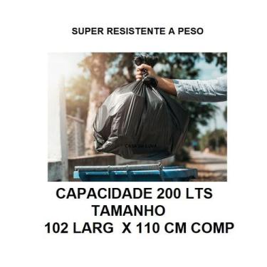 Imagem de Saco De Lixo 200Lts Meda Reforçado C/40und tam 102x110cm - MGL PLAST