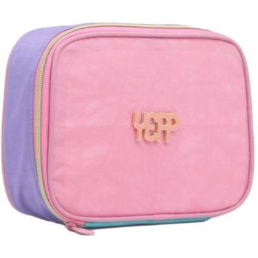 Imagem de Estojo Escolar Box Quadrado Nylon Yepp MF8146-EST, Rosa