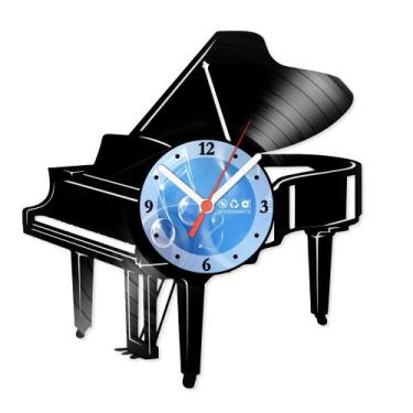 Imagem de Relógio De Parede Disco Vinil Música - Piano - VMU-032 - Modernarte