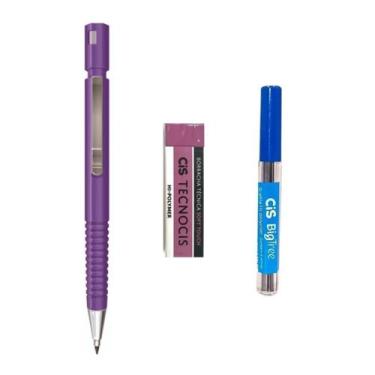 Imagem de Kit Lapiseira Tecnocis ROXA 2.0mm + Borracha SOFT + Grafite