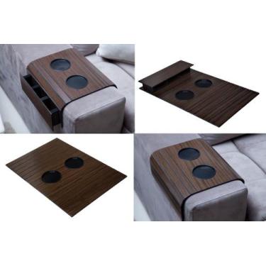 Imagem de kit Esteira Bandeja Para Sofá Flexível BP - Imbuia - LC Marques
