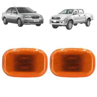 Imagem de 2 Lanterna Lateral Corolla Fielder Hilux Ambar Com Soquete 2003 Até 20