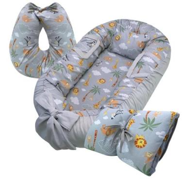 Imagem de Kit Almofada Amamentação Ninho Redutor Trocador de Fraldas 3 Peças com