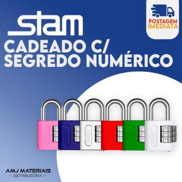 Imagem de Cadeado segurança Stam original com Senha Segredo 40mm (Escolha sua Co