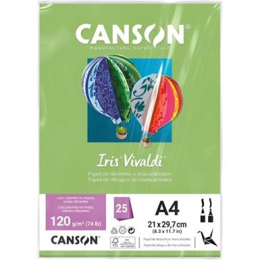 Imagem de Pct papel iris vivaldi 25fls a4 120gr canson escolha a cor, MAçA VERDE