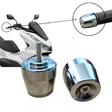 Imagem de Par de Pesos da Moto Honda PCX P/ Guidão Oco Preto ou Cromado Reforçad