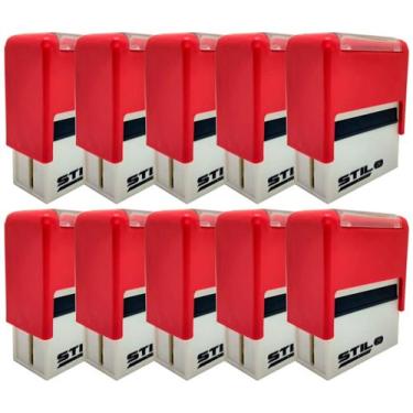 Imagem de 10 Carimbos Automáticos Stilo 20 - Só Aparelho, Vermelho