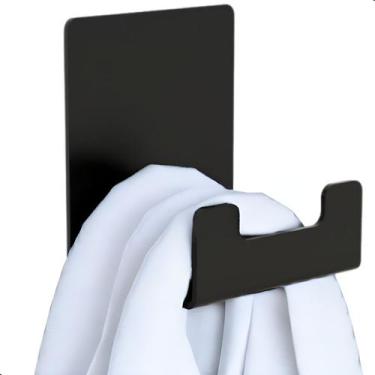 Imagem de Gancho De Parede Preto Cabide Para Toalhas Adesivo SF.ELG - ShopForte