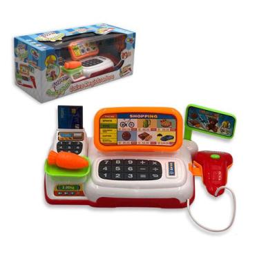 Imagem de Mini Caixa Registradora Infantil Mercadinho Com Luz E Som - Well Kids