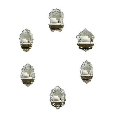 Imagem de Kit Espelhos Decorativos venezianos  Pegui Pisa 6 peças - CREATUS, pra