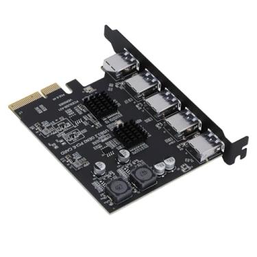 Imagem de Placa de Expansão USB 3.2 Geração 2, Placa de Expansão USB 3.2 Gen 2 5 Portas TIPO A PCI Expr Card para ASM3142 0 Gbps Plug and Play para PC Desktop