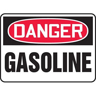 Imagem de Accuform Placa adesiva Dura-Vinil MCHL241XV, Legend "Danger Gasoline", 18 cm de comprimento x 25,4 cm de largura x 0 cm de espessura, vermelho/preto em branco