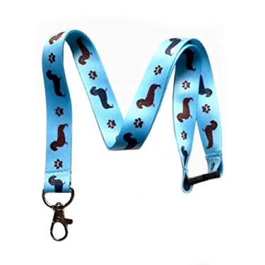 Imagem de Dachshund Cachorro Estampa Break Away Cordão Chaveiro Identificador Porta-crachá