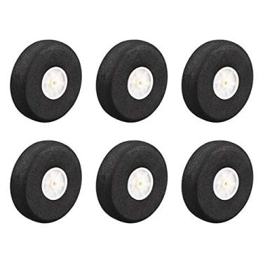 Imagem de uxcell Rodas de avião RC - 6 peças RC Airplane Aircraft Sponge Wheels 6 cm x 0,30 cm