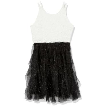 Imagem de Speechless Vestido de festa feminino sem mangas com corpete de renda e saia de fada, Marfim/preto, 12