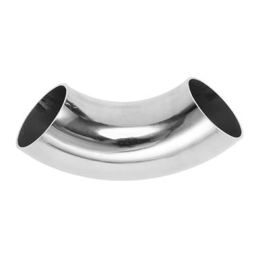 Imagem de Motoforti Tubulação de tubo de escape modificada para carro curva mandril 90 graus 3,8 cm espessura OD 1,5 mm/16GA 38x120x1,5 mm aço inoxidável 304 tom prata