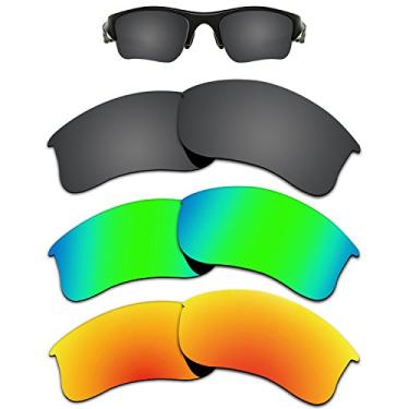 Imagem de Kygear 3 pares de lentes polarizadas de substituição para óculos de sol Oakley Flak Jacket XLJ |12 mm à prova de brilho antidesbotamento