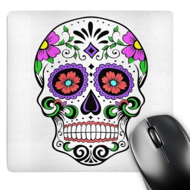 Imagem de 3drose Sugar Skull Day of The Dead Die De Metros Pink Flowers - Mouse pad