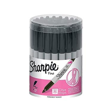 Imagem de Sharpie Marcadores permanentes, ponta fina, edição preta, fita rosa, 36 unidades