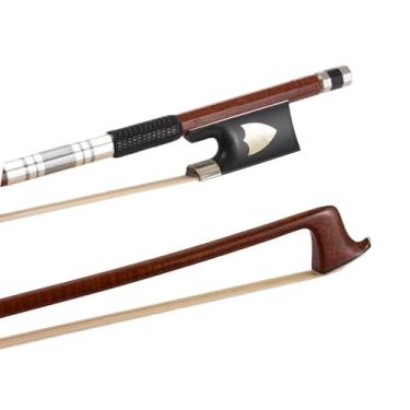 Imagem de Arcos De Violino Em Tamanho Real 4/4 Arco De Violino De Madeira Núcleo De Fibra De Carbono Pele Híbrida Leve Arco violino prático