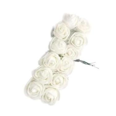 Imagem de 144 Mini Rosas Artificial De Eva Seda - Pacote Com Branco - Ever Joy
