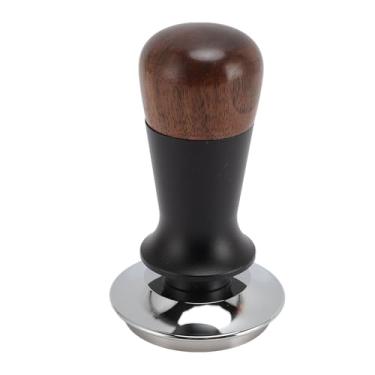 Imagem de Tamper de café de Madeira de Nogueira, Ferramenta de Prensa de café Com Mola para Fazer café, Feito de Aço Inoxidável, Nogueira, Projetado para Entusiastas de café Novatos e