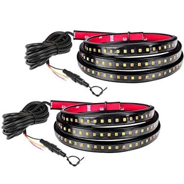 Imagem de OFFROADTOWN 2 peças de luz LED para caminhões de 177 cm para caminhões de cabine estendida e dupla, branco/âmbar marcador lateral e tiras de iluminação de LED de cortesia kit de luzes de corrida para caminhões pickup SUV