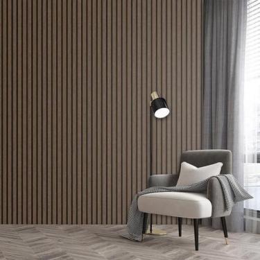 Imagem de Papel De Parede Ripas Angelim Escura Adesivo Lavavel Ripado - LRP