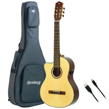 Imagem de Violão Strinberg Diamond Nylon Clássico Dc1c Natural Canhoto