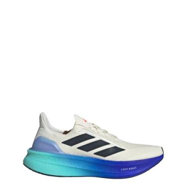 Imagem de adidas Ultraboost 5X Tênis de corrida masculino, Branco/Tinta Aurora/Vermelho Solar, 41