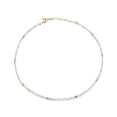 Imagem de Aleasha Colar gargantilha feminina com pedras da lua e cristal de quartzo boêmio, pedra do mês de junho, joia artesanal de verão, Pedra, Quartzo